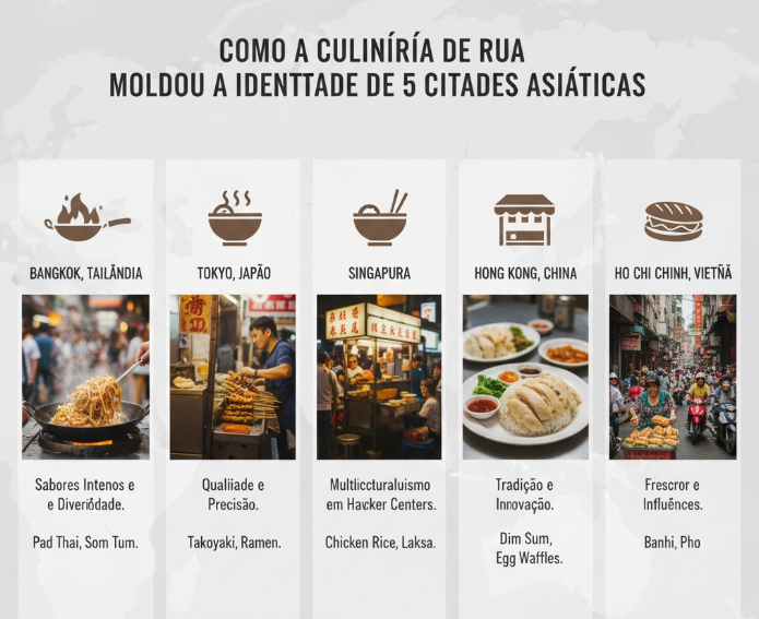 A Linguagem Silenciosa dos Mercados: Como a Culinária de Rua Moldou a Identidade de 5 Cidades Asiáticas