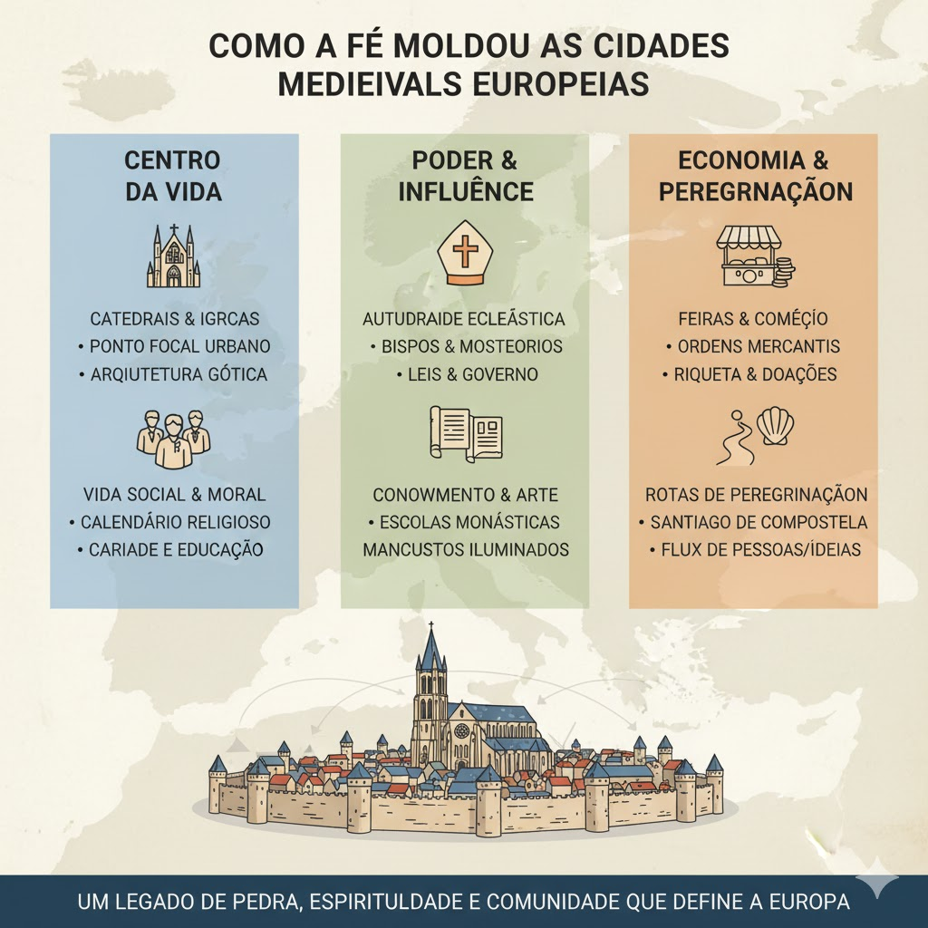 Catedrais e Cidadelas: Como a Fé Moldou as Cidades Medievais Europeias